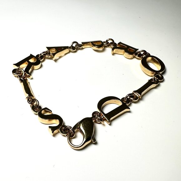 CHRISTIAN DIOR LOGO PARIS GOLD TONE BRACELET - Picture 3 of 4